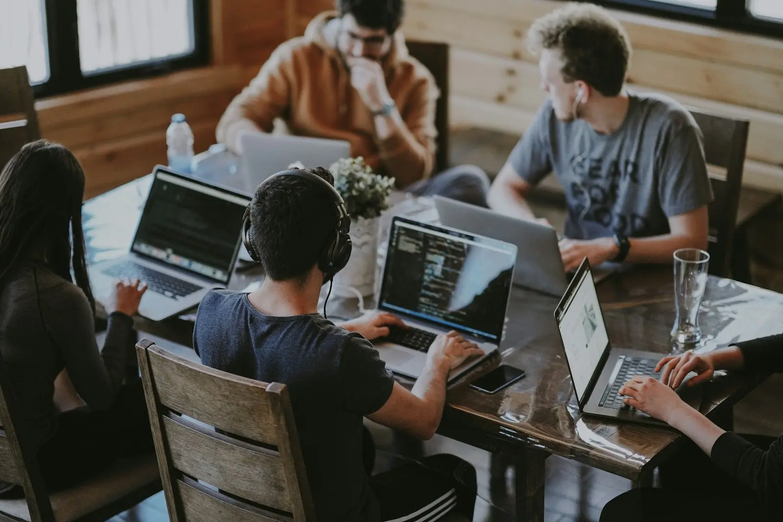 Founders shipping product together at a shared desk